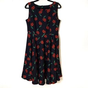 Illusion Floral Dress Womens XL Black Alternative Dark Romantic Goth Grunge Edgy